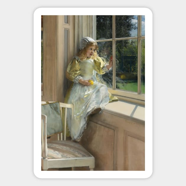 A Looking Out O'window, Sunshine by Laura Theresa Alma-Tadema Magnet by Classic Art Stall